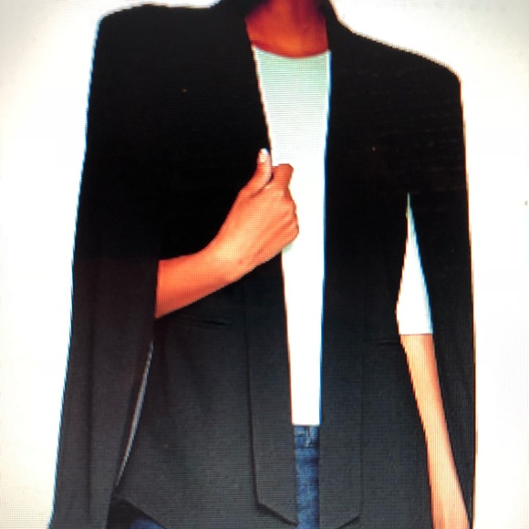 G.I.L.I Milano cape blazer in blk with open front - Picture 6 of 7